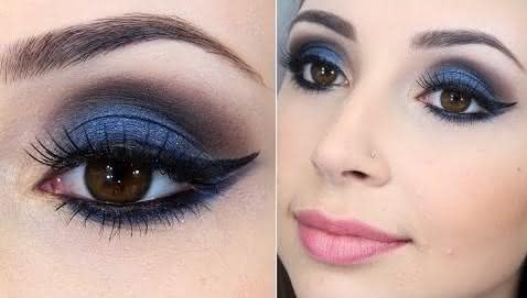Maquiagem Preta e Azul
