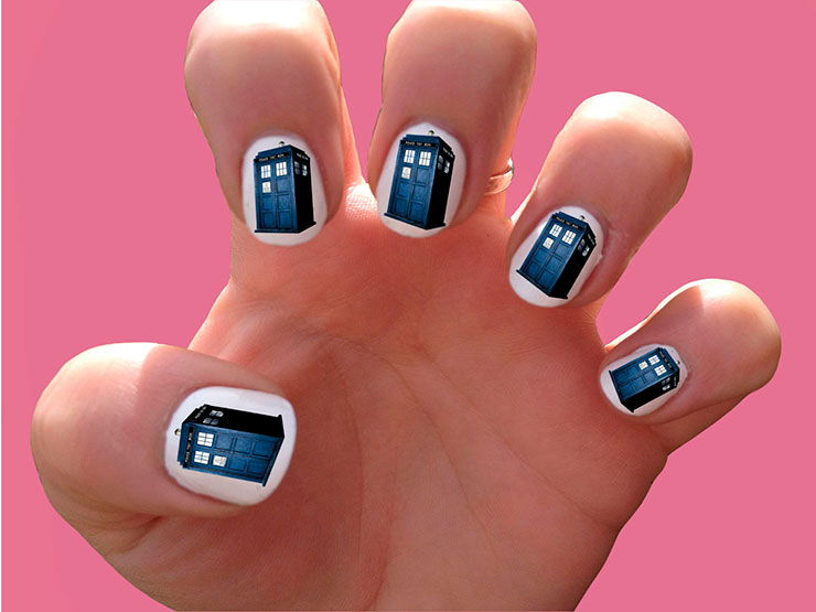 Película temática para unhas decoradas dr. Who